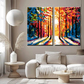 Painting by Numbers Sunlight in The forest 2-Panel